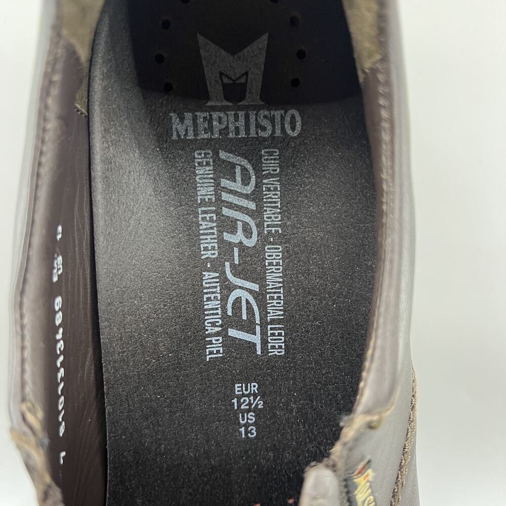 Mephisto Davy Slip On Loafers Men's Size 13 Dark Brown Leather Comfort Low Shoes - Picture 8 of 9